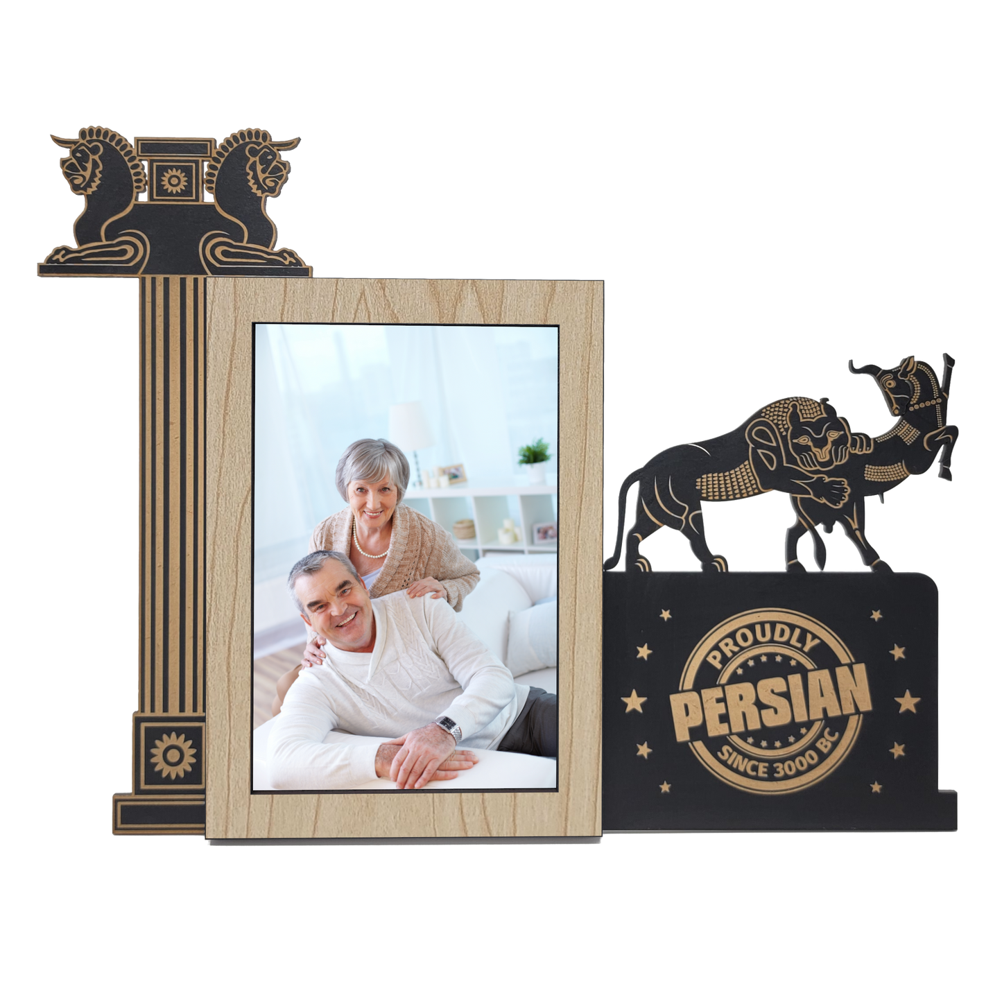 Lion and Bull Picture Frame 4x6-Portrait