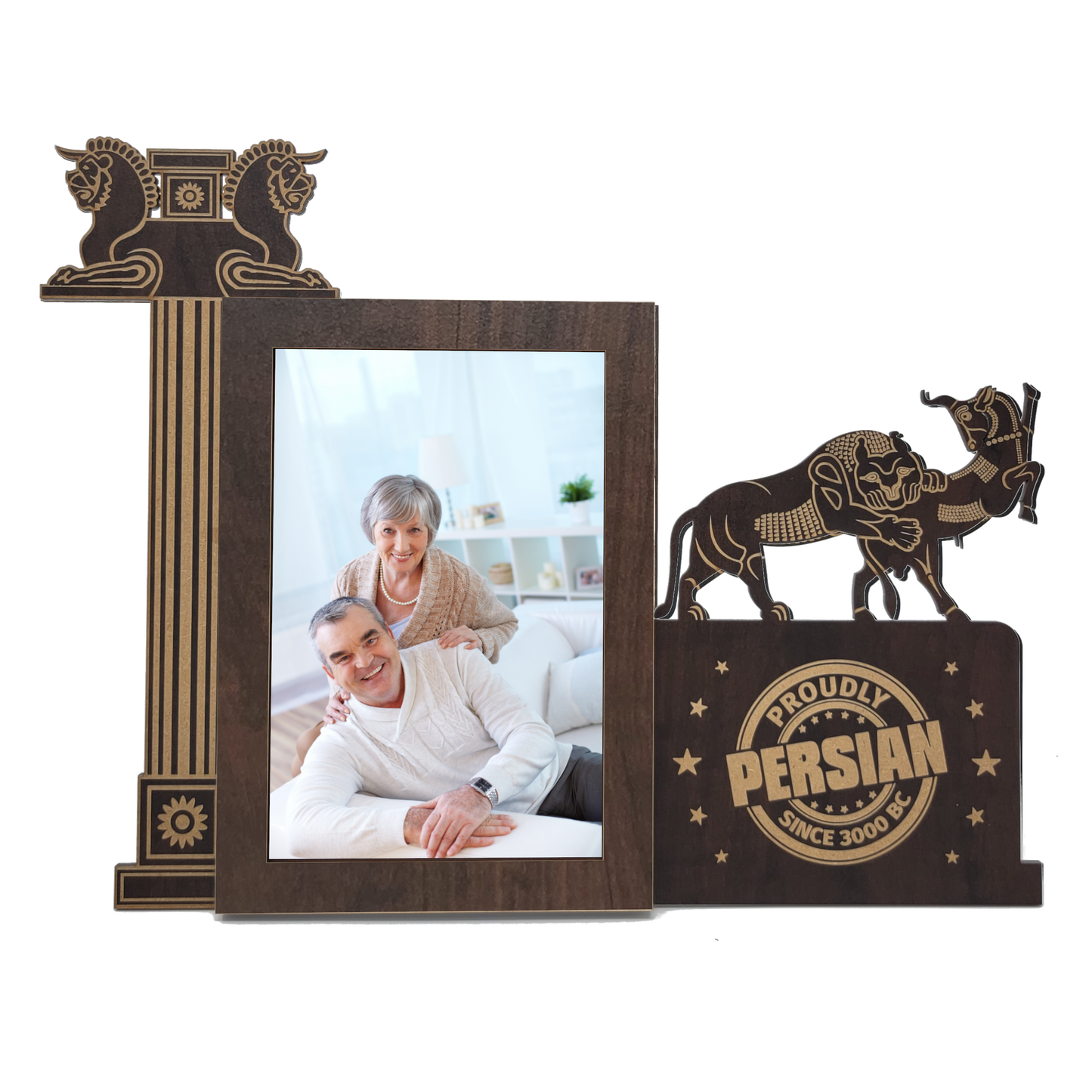 Lion and Bull Picture Frame 4x6-Portrait