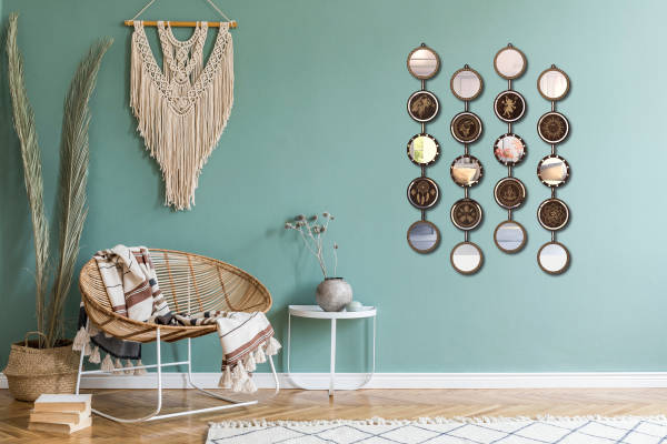 Bohemian Acrylic Mirror Wall Décor - Ancient Motifs