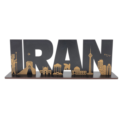 Iran's Landmarks Silhouette Wood Cutout