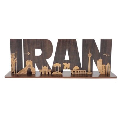 Iran's Landmarks Silhouette Wood Cutout