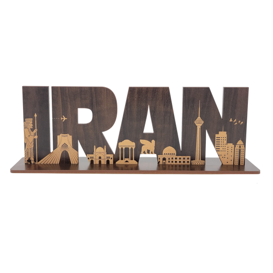 Iran's Landmarks Silhouette Wood Cutout