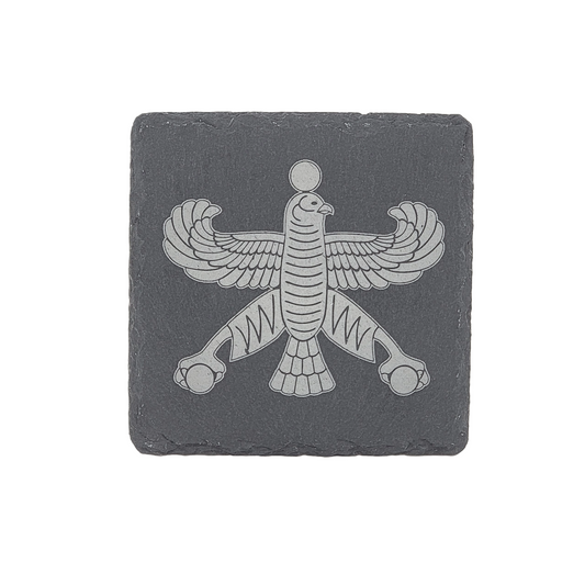 Engraved Square Slate Coaster-Royal Falcon (Shahbaz)