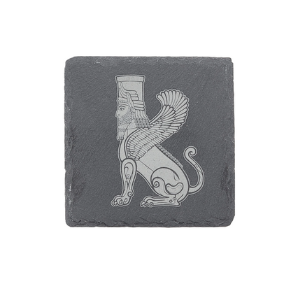 Engraved Square Slate Coaster-Lamassu