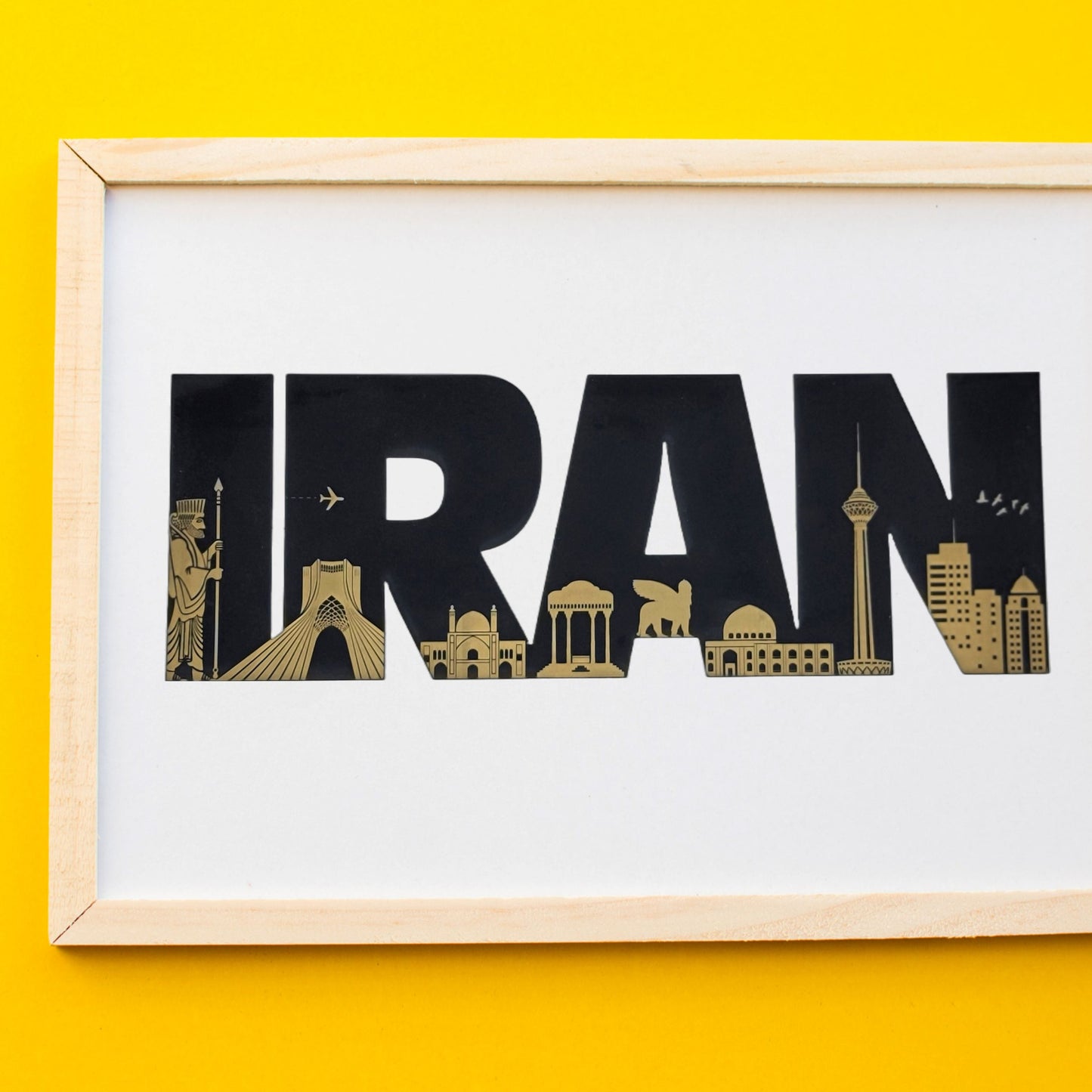 Iran's Landmarks Silhouette Magnet