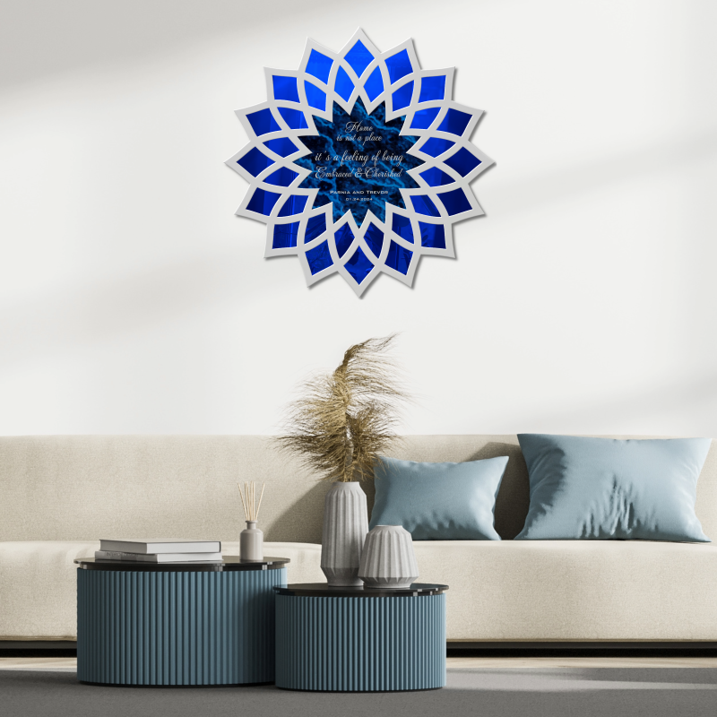 Personalized Sunflower Mandala Acrylic Mirror Wall Décor