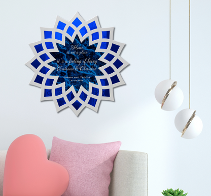 Personalized Sunflower Mandala Acrylic Mirror Wall Décor