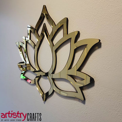 Lotus Flower Acrylic Mirror Wall Décor