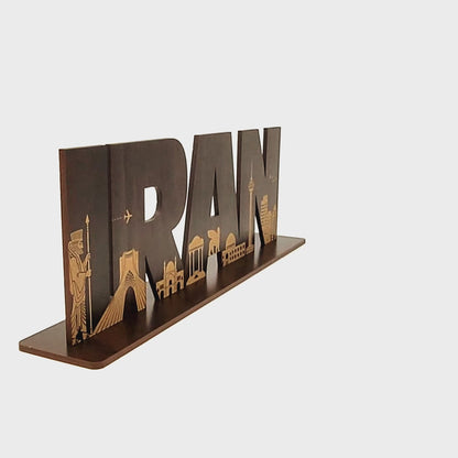 Iran's Landmarks Silhouette Wood Cutout