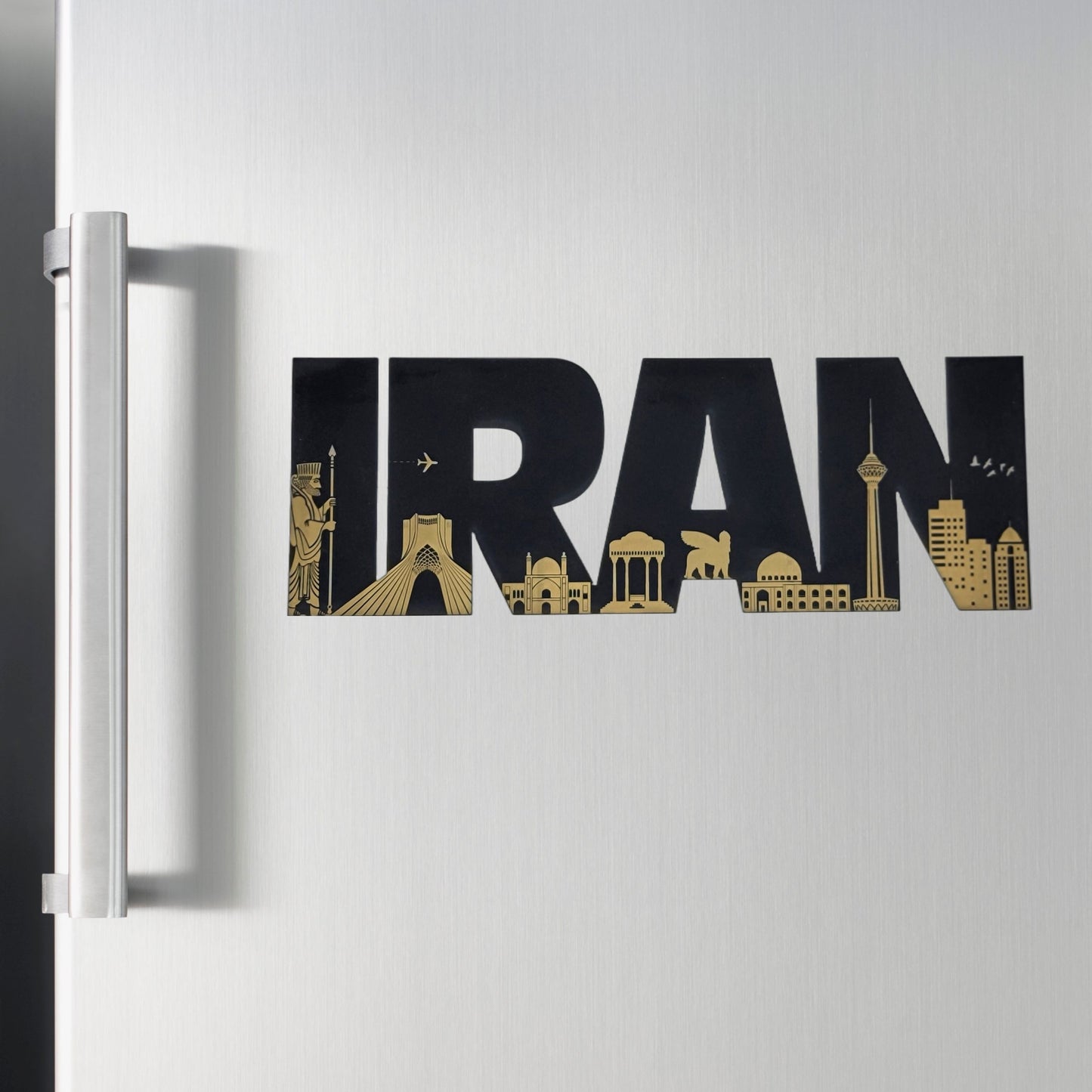 Iran's Landmarks Silhouette Magnet